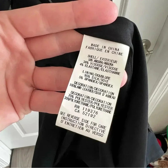 B99 Helmut Lang Leather Leather Trim Dress Size 6 - Picture 3 of 6